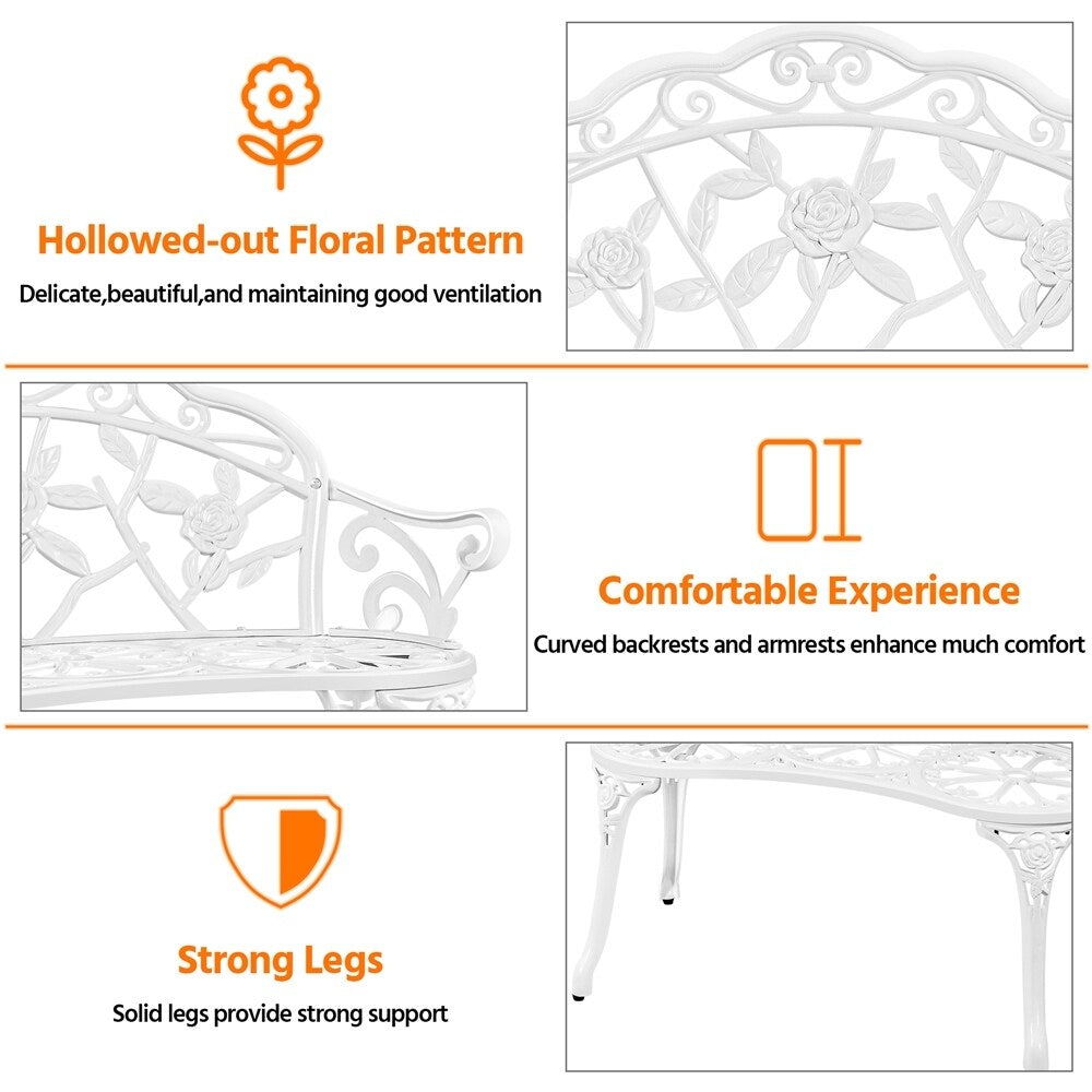Panca da giardino in metallo per esterni Yaheetech - N/A