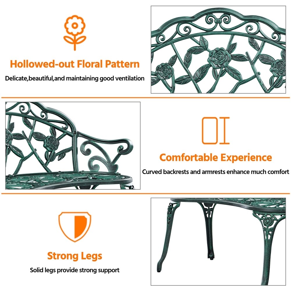 Panca da giardino in metallo per esterni Yaheetech - N/A