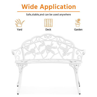 Panca da giardino in metallo per esterni Yaheetech - N/A