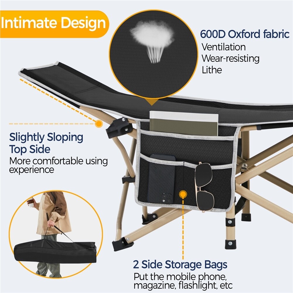Yaheetech Lettino da campeggio pieghevole portatile in metallo per esterni e interni