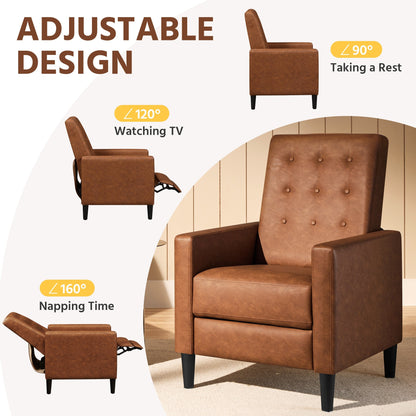 Divano moderno reclinabile in similpelle con poggiapiedi regolabile e imbottito Yaheetech