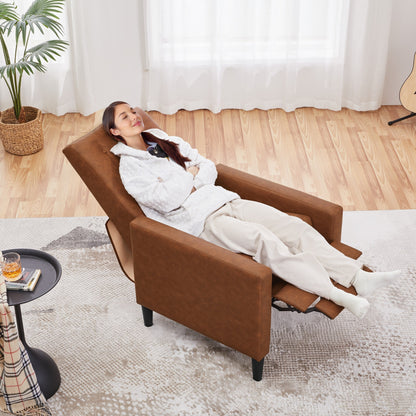 Divano moderno reclinabile in similpelle con poggiapiedi regolabile e imbottito Yaheetech