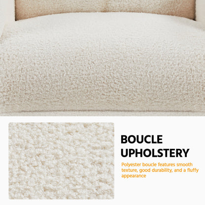 Divano reclinabile imbottito Yaheetech, poltrona reclinabile regolabile, avorio