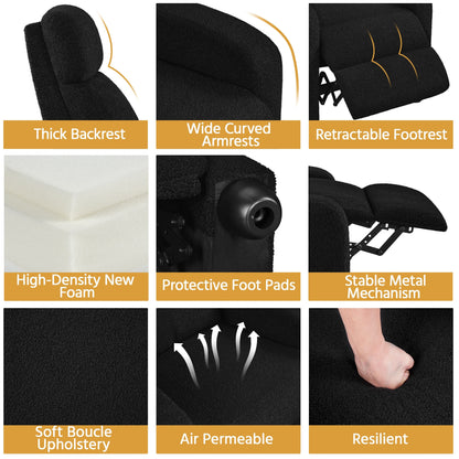 Divano reclinabile imbottito Yaheetech, poltrona reclinabile regolabile, avorio