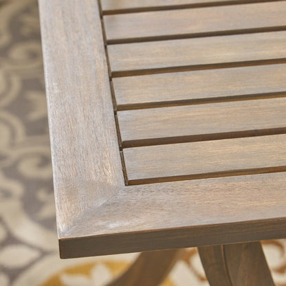 Set da pranzo quadrato da esterno York Acacia Wood da 5 pezzi di Christopher Knight Home