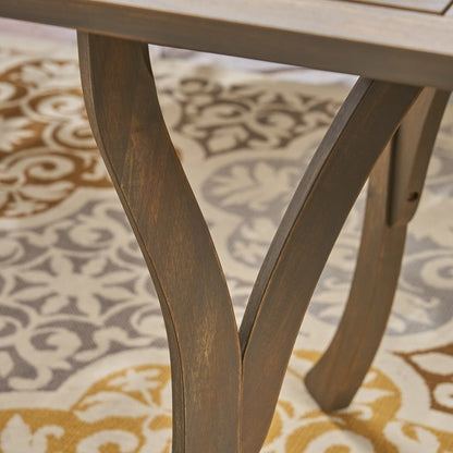 Set da pranzo quadrato da esterno York Acacia Wood da 5 pezzi di Christopher Knight Home