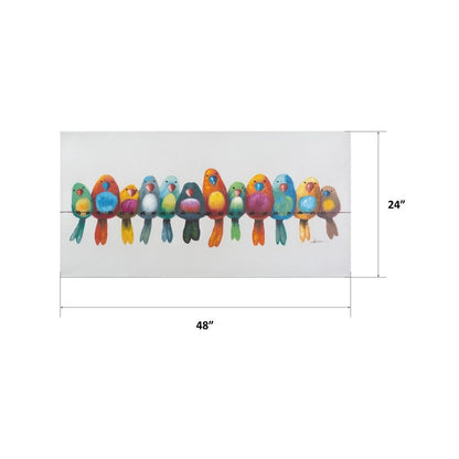 Yosemite Home Decor 'Birds on a Wire I' Quadro originale dipinto a mano - multicolore