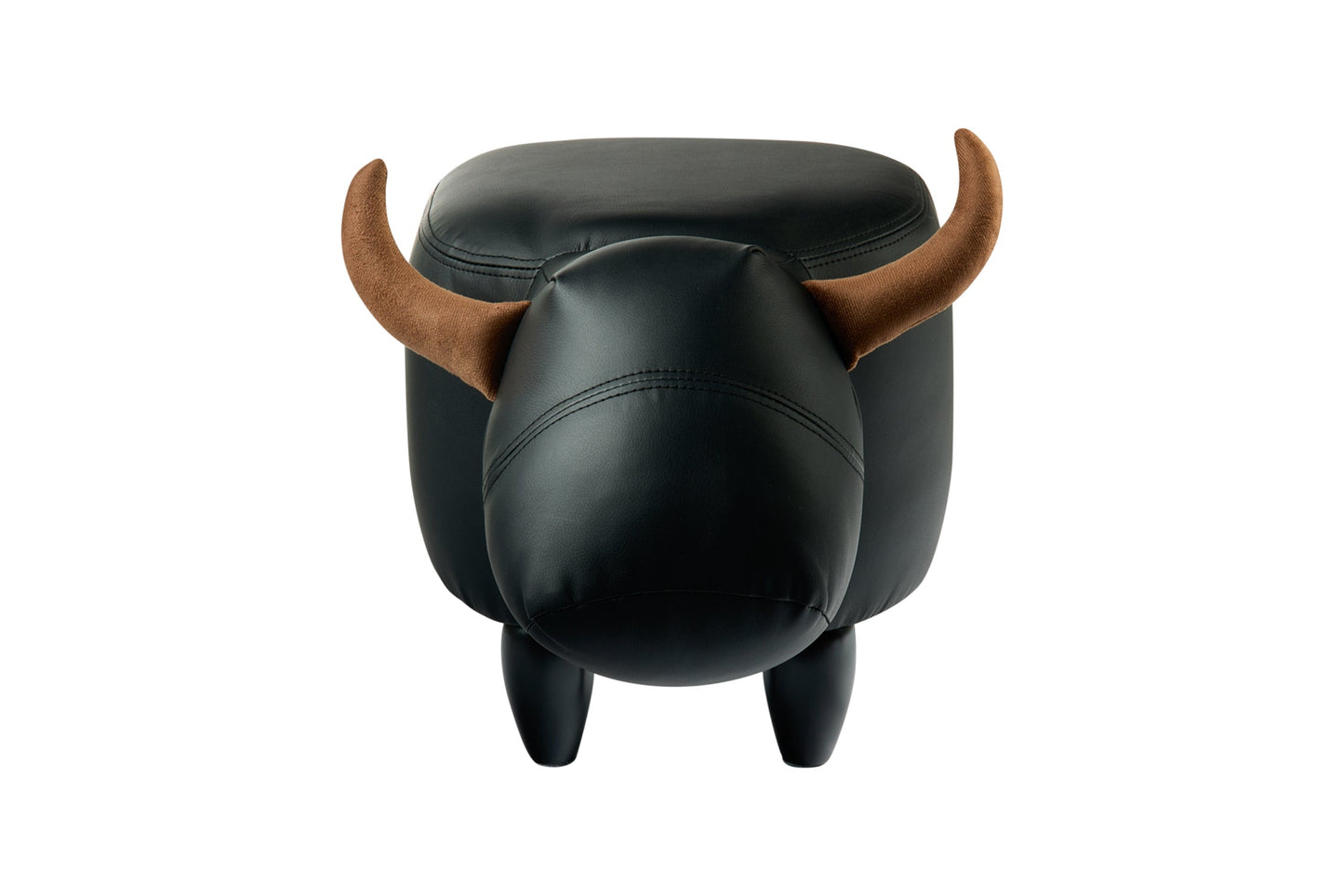 Pouf Imbottito In Pelliccia Si.- Toro Nero