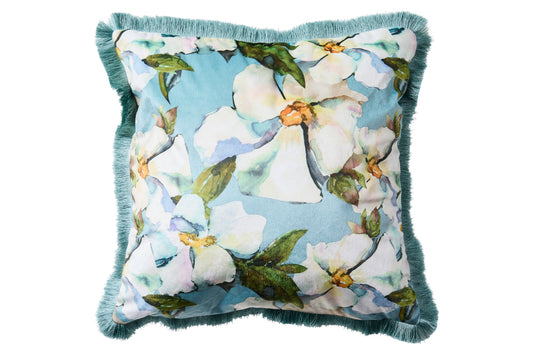 Farfalla - Cuscino Azzurro Fantasia Floreale