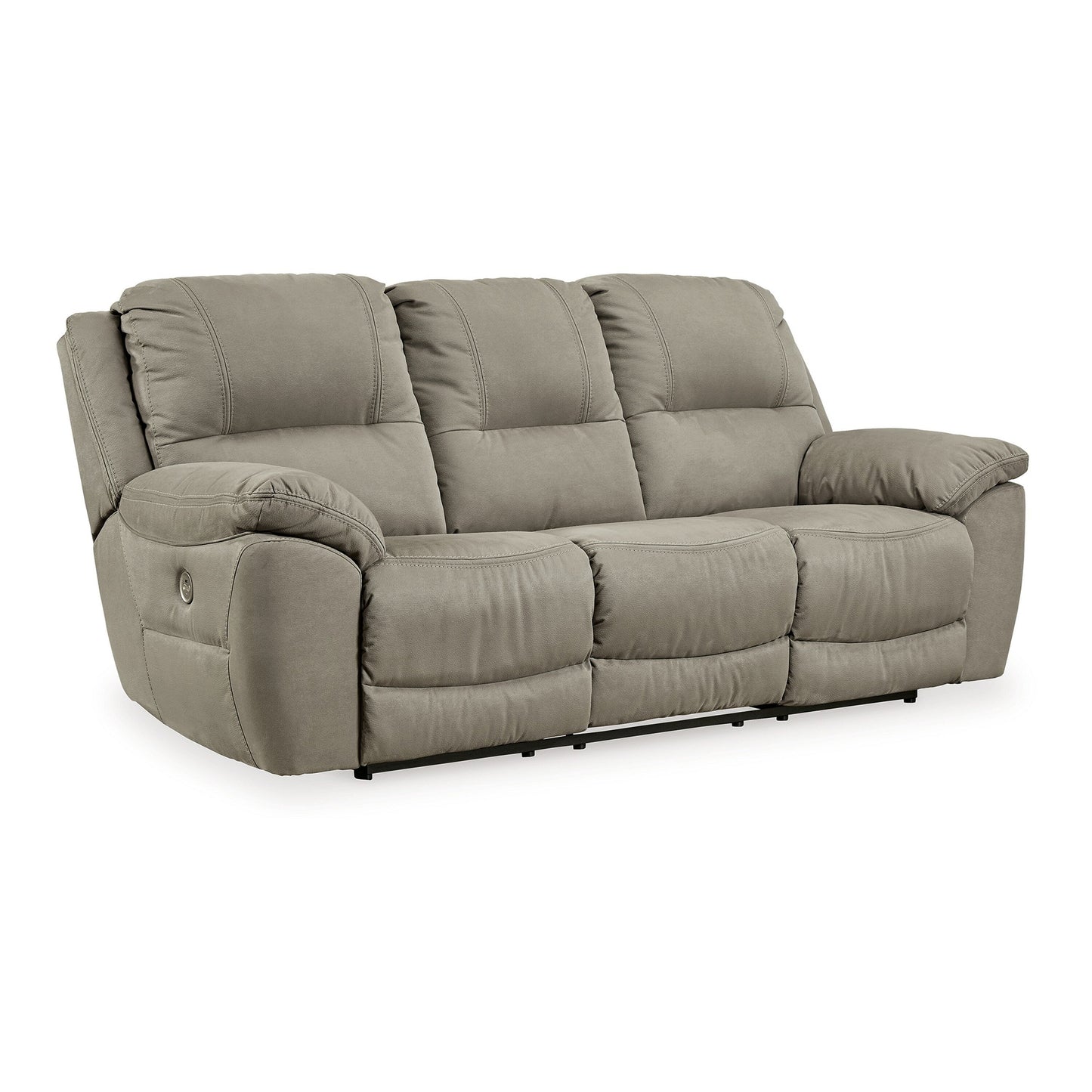 Divano reclinabile elettrico Zane, porte di ricarica USB, pelle scamosciata sintetica grigia