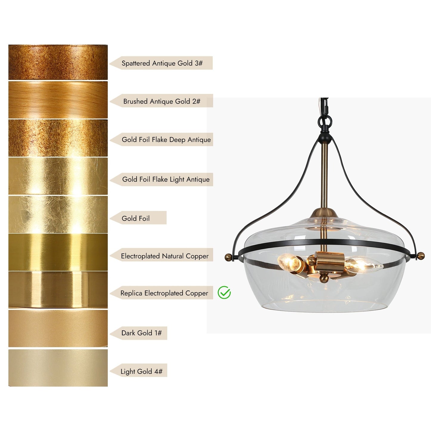 Lampadario Zelena Modern Farmhouse in vetro nero e oro a 3 luci per isola cucina sala da pranzo