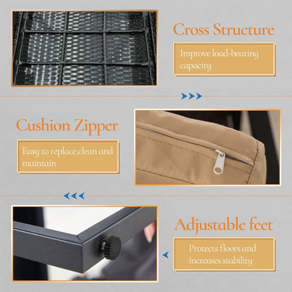 Set da giardino Zenova da 3 pezzi, tavolo e sedie in vimini, set da 2, mobili da balcone in rattan resistenti alle intemperie