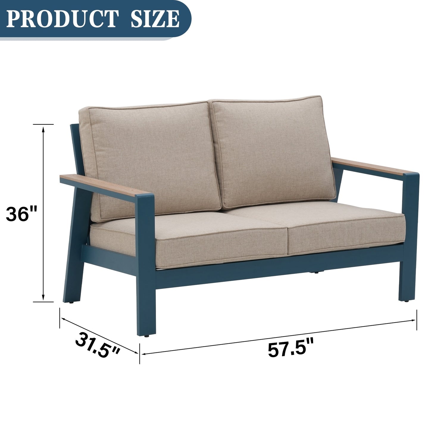 Set da conversazione per patio in alluminio Zenova, set di divani da esterno