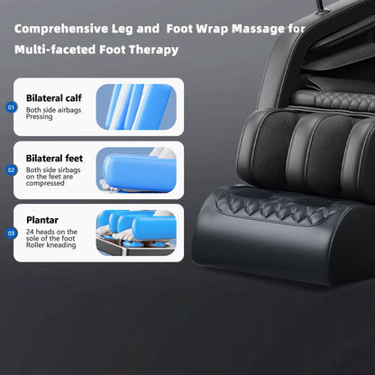 Poltrona reclinabile massaggiante Zero Gravity con massaggio completo del corpo, riscaldamento e audio Bluetooth integrato