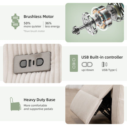 Poltrona reclinabile elettrica Zero Gravity con porta USB, schienale e poggiapiedi regolabili elettricamente, design ergonomico