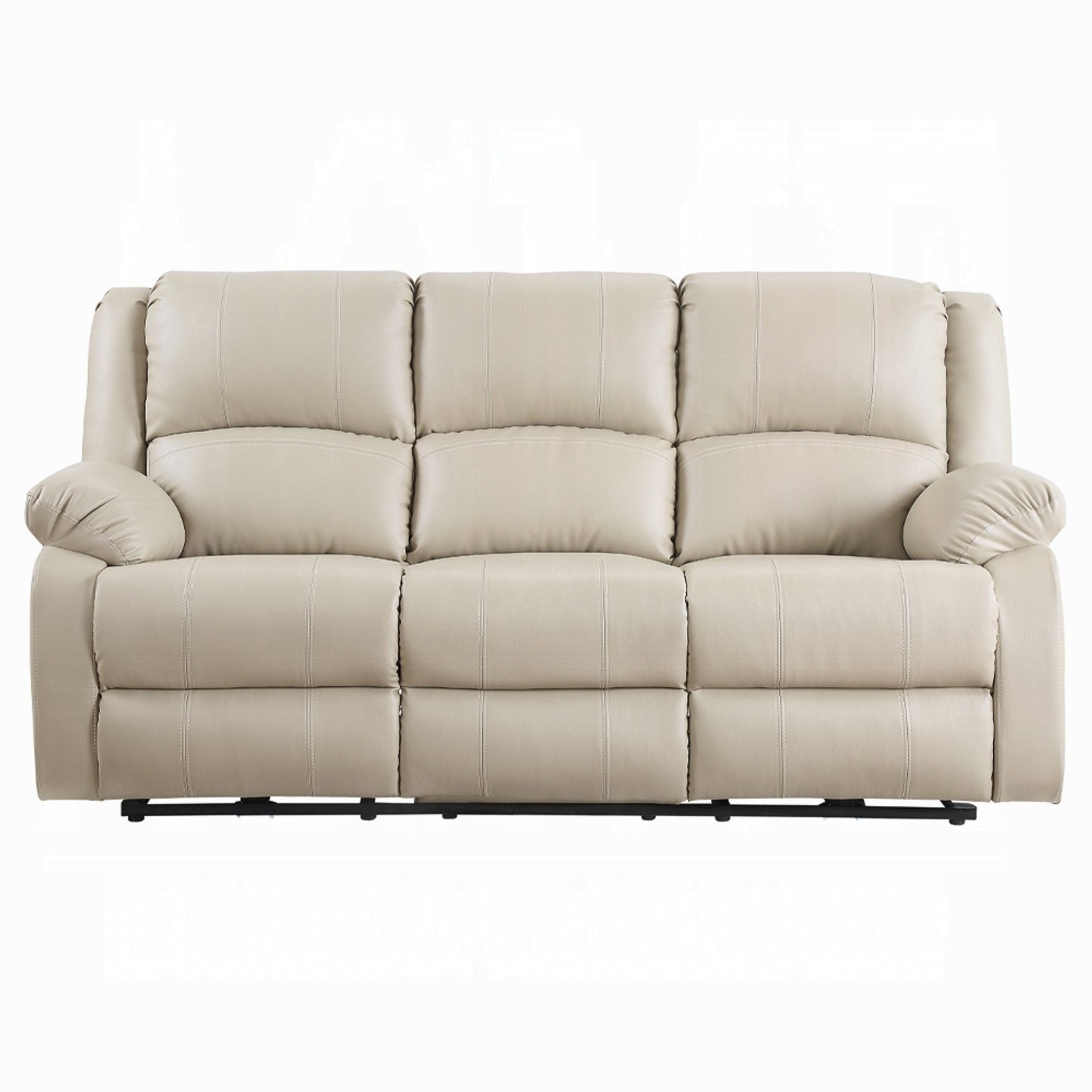 Divano reclinabile elettrico Zuru, 78 pollici, braccioli imbottiti, similpelle beige