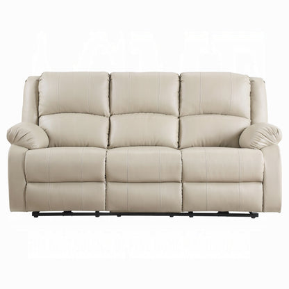 Divano reclinabile elettrico Zuru, 78 pollici, braccioli imbottiti, similpelle beige
