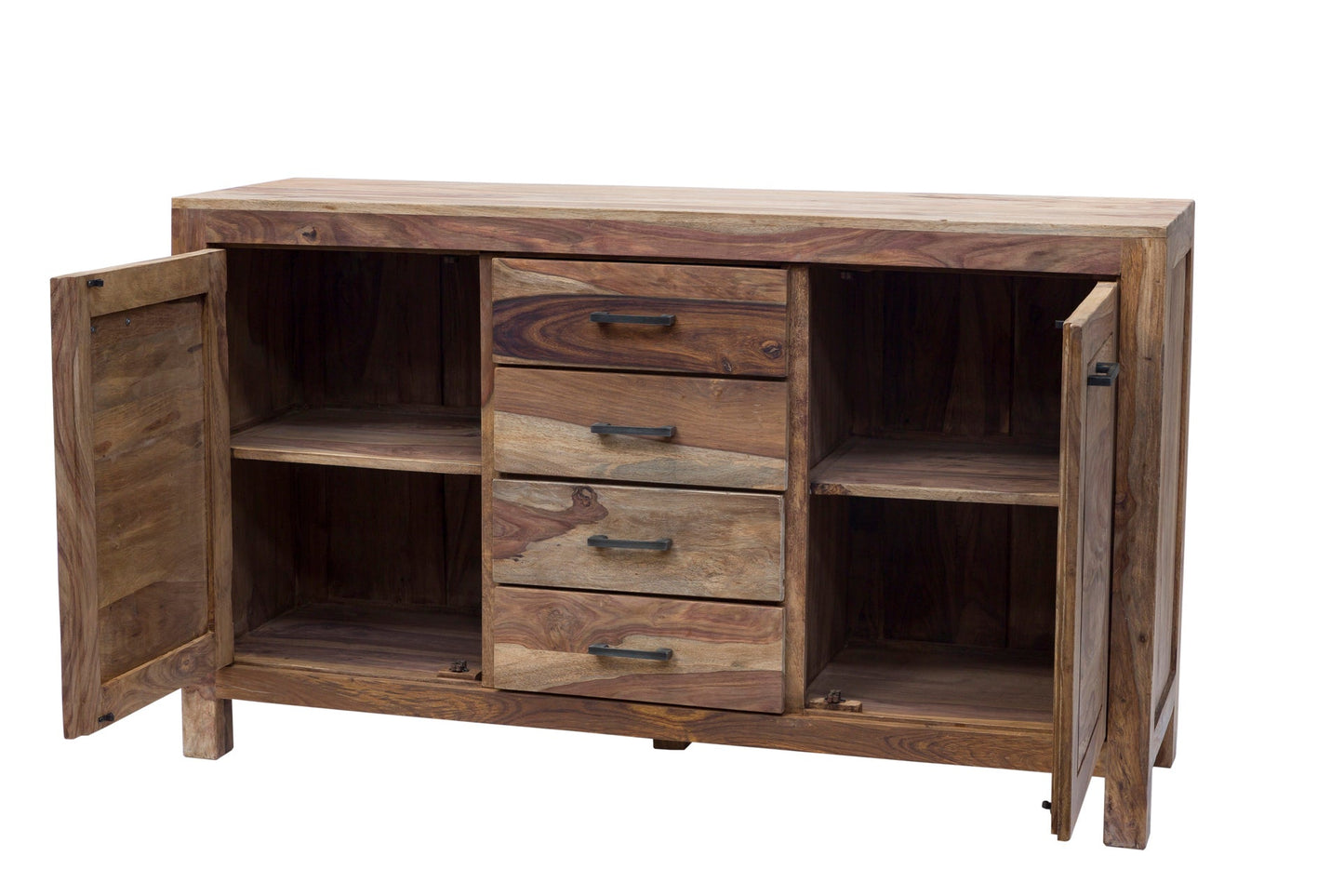 Credenza 4 cassetti e 2 sportelli in legno naturale