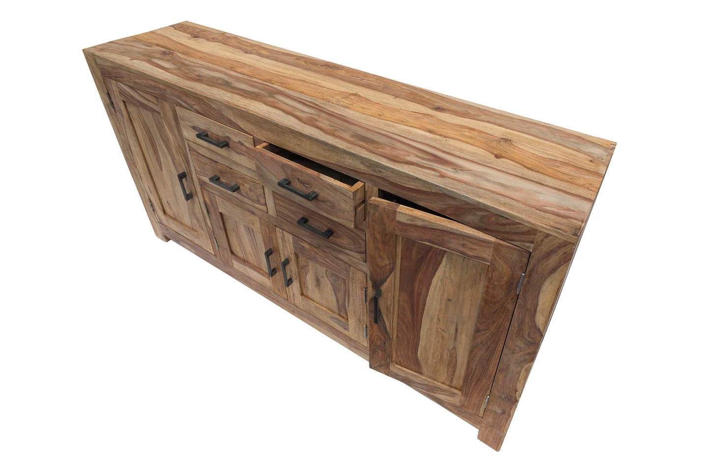 Credenza 4 cassetti e 4 sportelli in legno naturale
