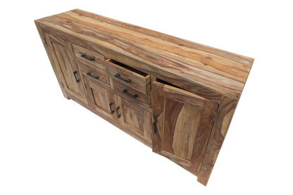 Credenza 4 cassetti e 4 sportelli in legno naturale
