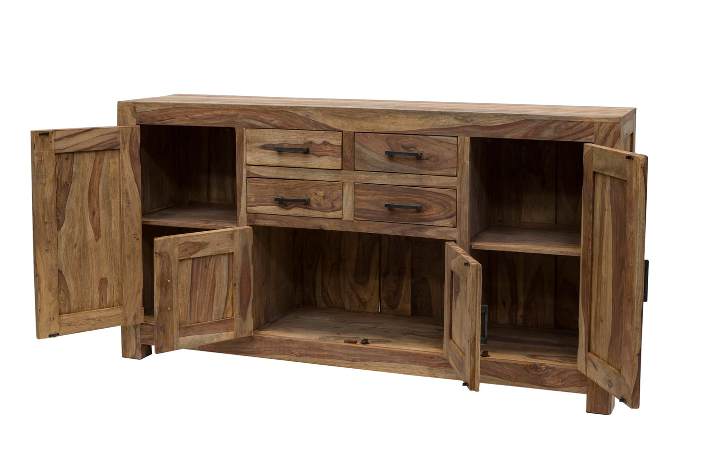 Credenza 4 cassetti e 4 sportelli in legno naturale