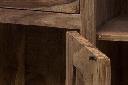 Credenza 4 cassetti e 4 sportelli in legno naturale