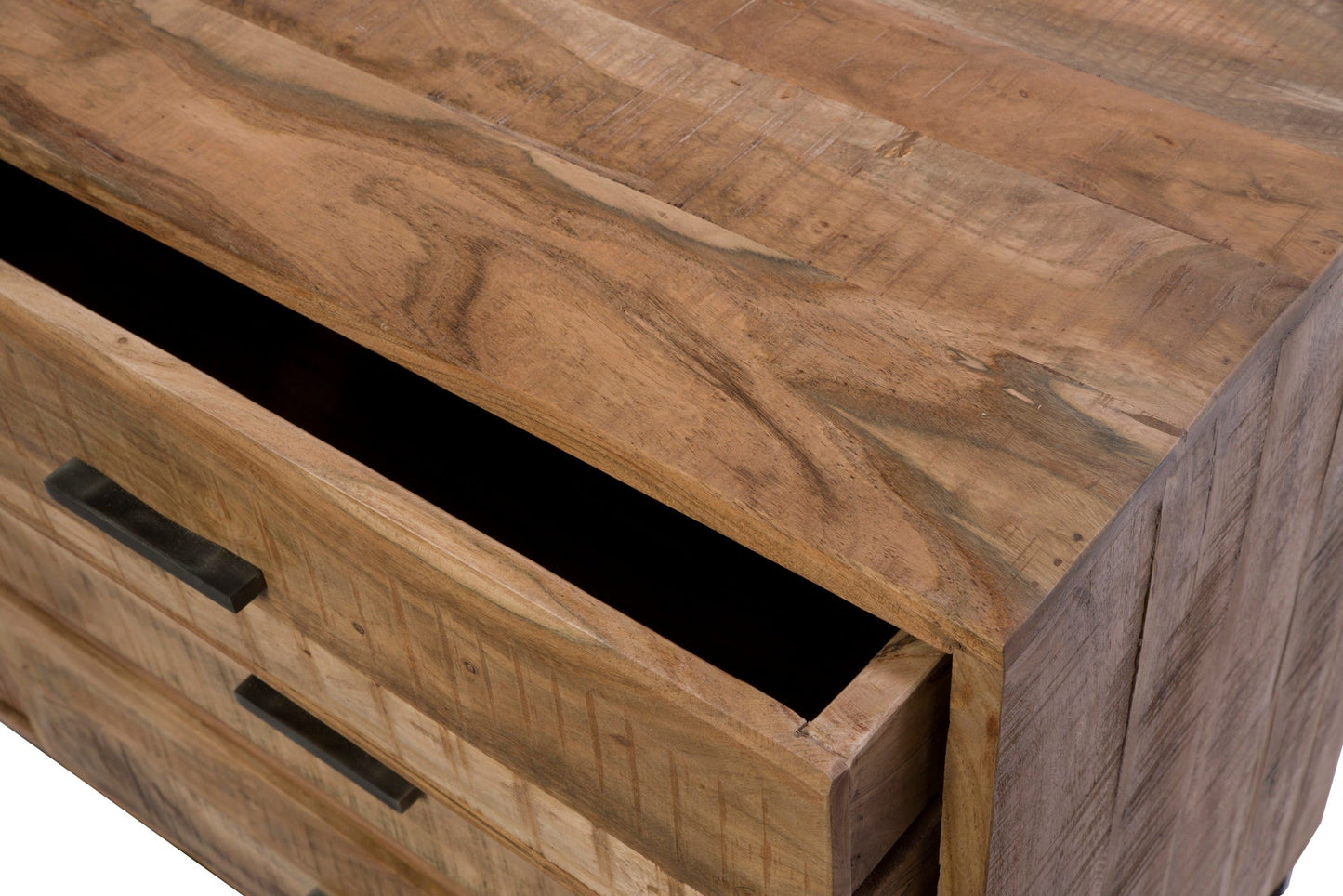 Credenza 3 cassetti e 1 sportello in legno e metallo