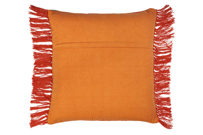 Cuscino frange in cotone arancione - 45x45