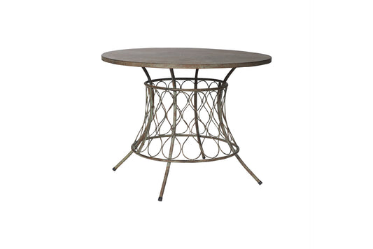 Tavolo Rotondo in Ferro Verde - 4 Posti