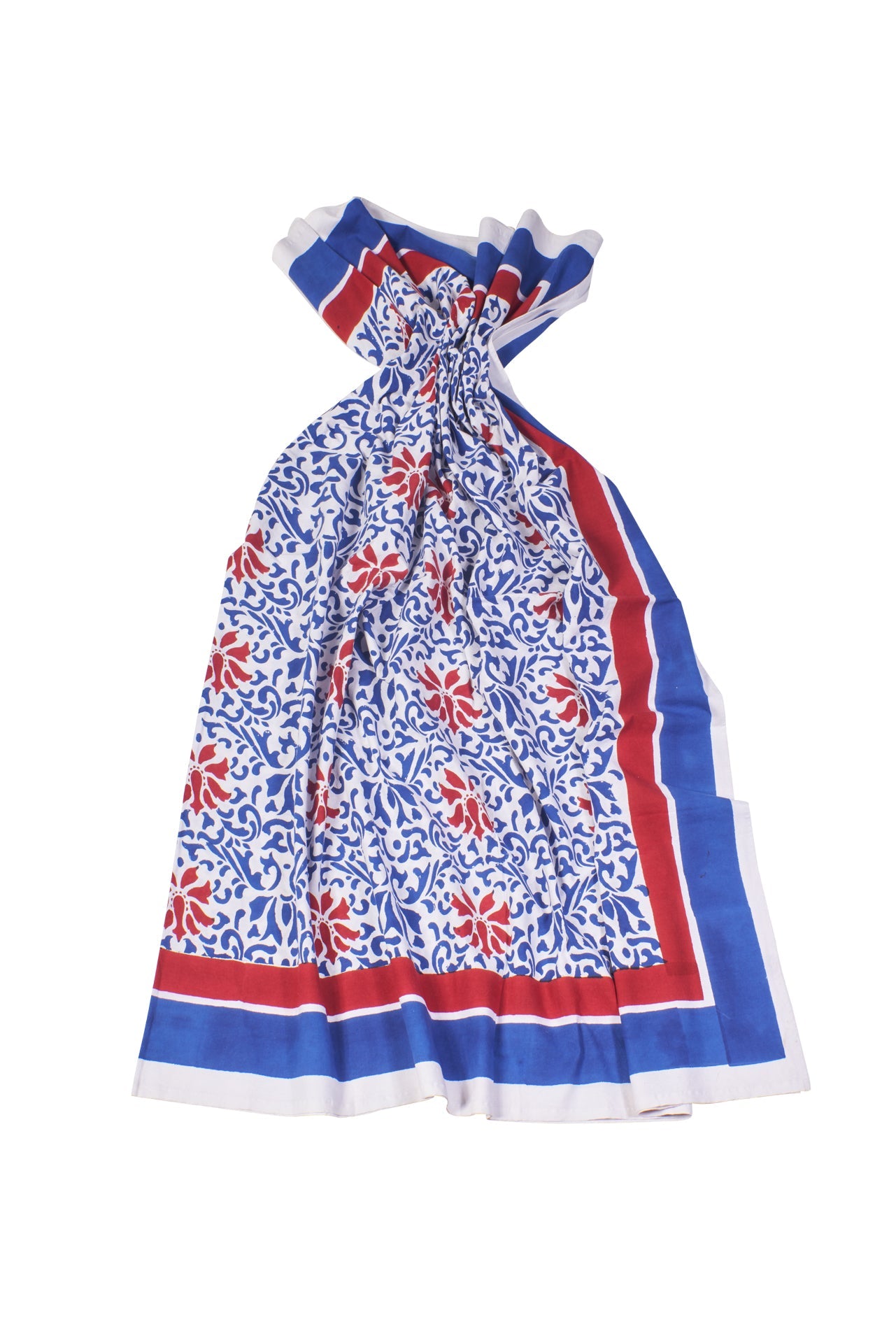 Noto - mezzero singolo decoro blu in cotone - 180x270