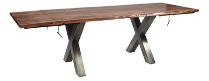 Toto - Tavolo Pranzo In In Legno E Metallo Prolunghe Estraibili