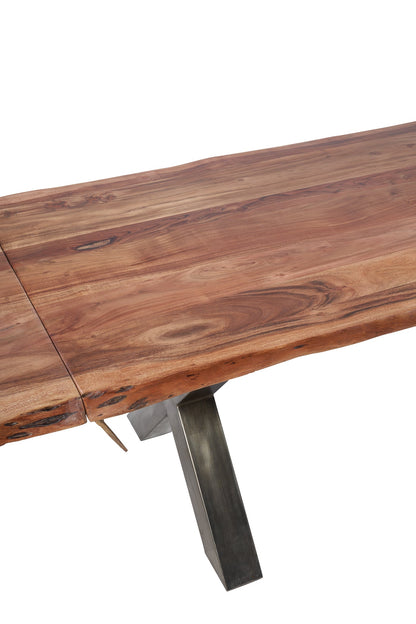 Toto - Tavolo Pranzo In In Legno E Metallo Prolunghe Estraibili