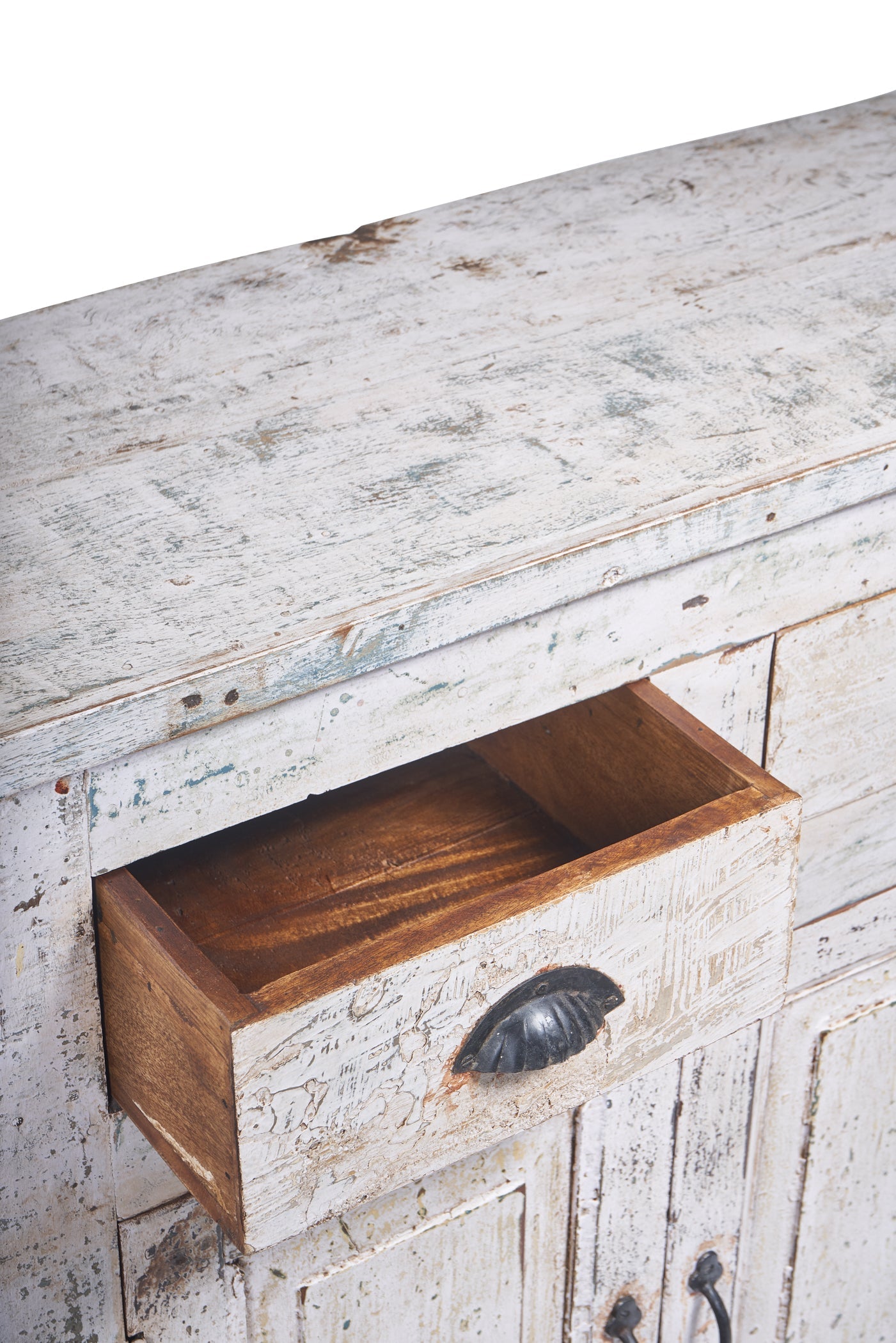 Credenza piccola 2 sportelli in legno sbiancato