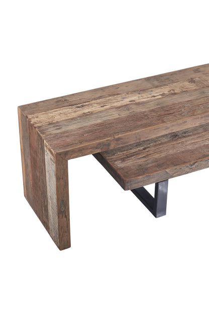 Porta tv componibile in legno di recupero e metallo