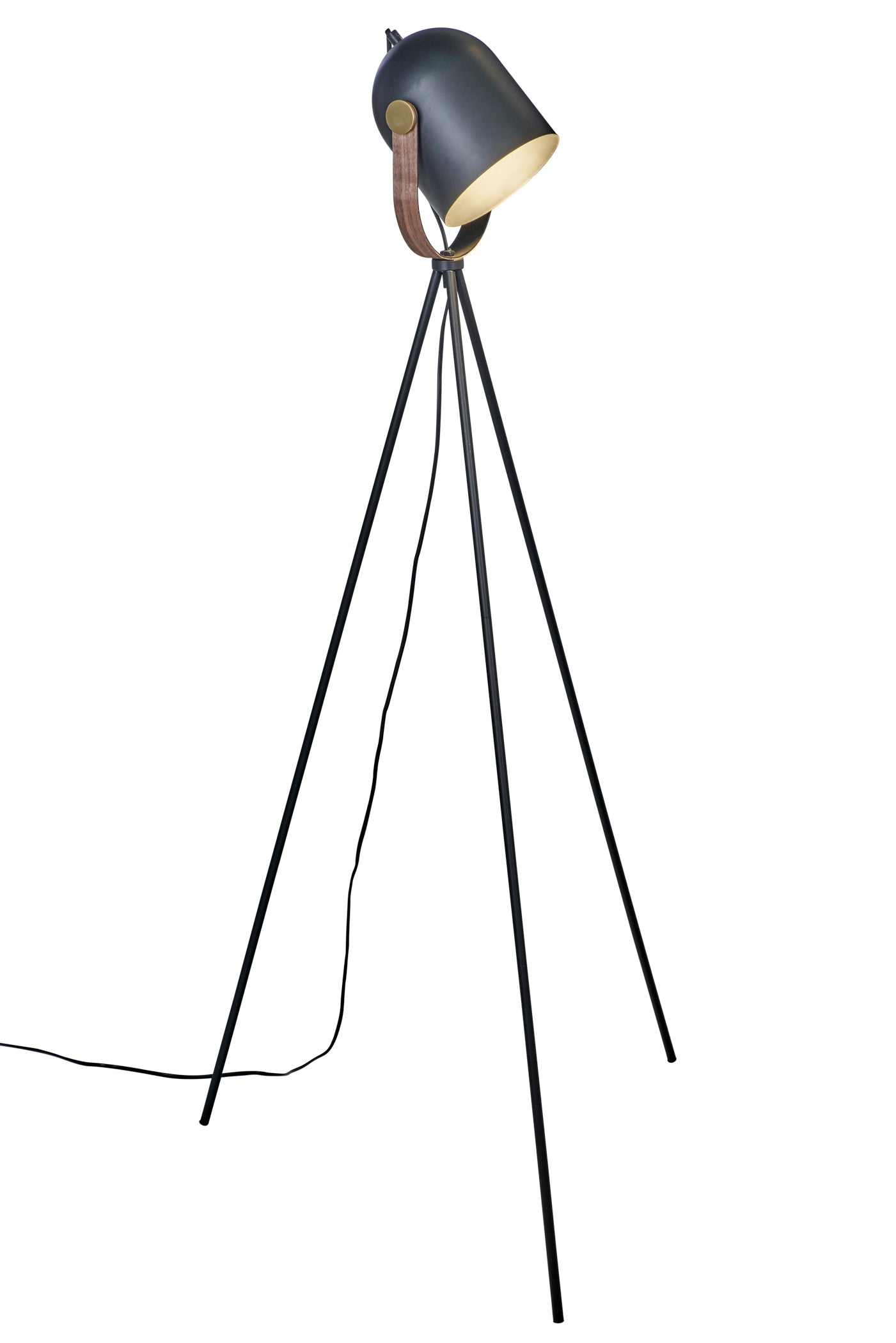 Faro - lampada da terra su treppiede in metallo nero