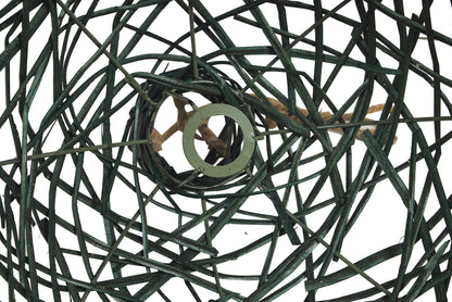 Lampadario svasato rattan verde - piccolo