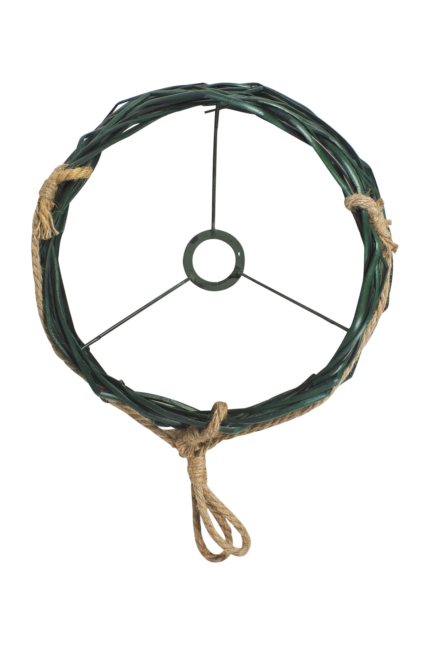 Lampadario cesta rattan verde