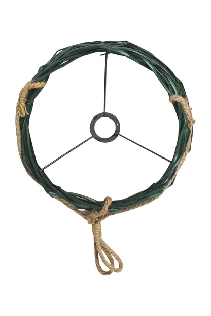Lampadario cesta rattan verde