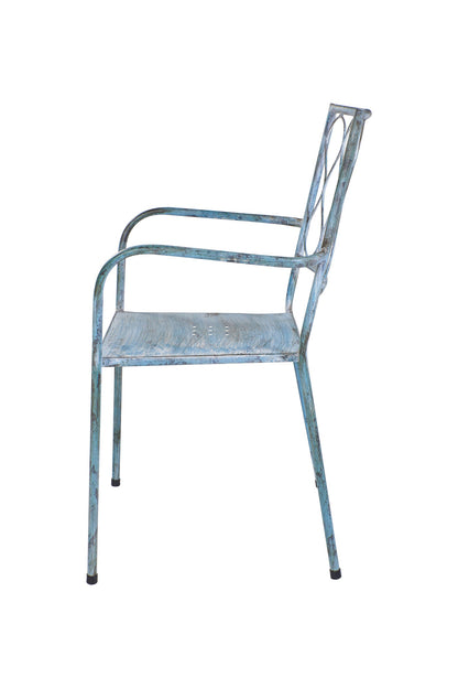 Sedia da Esterno in Ferro Blu