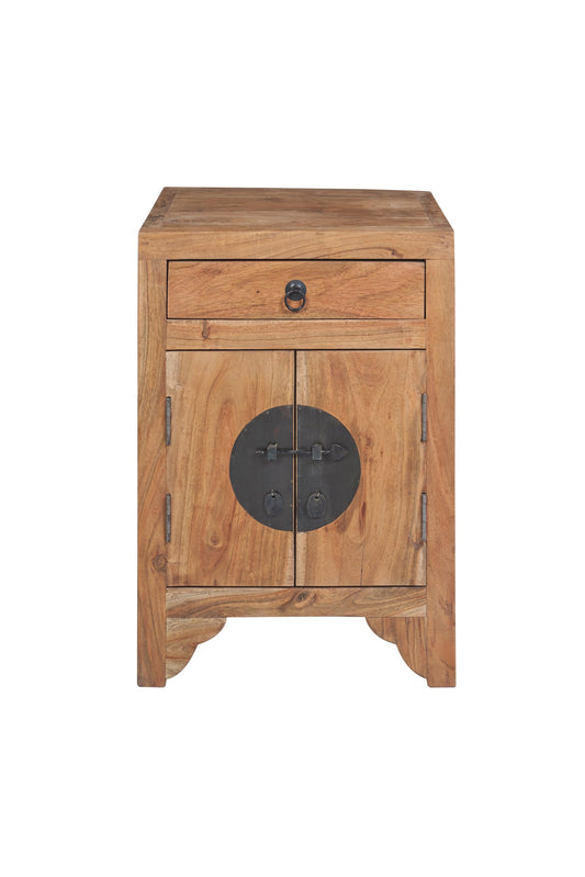 Stone - comodino 1 cassetto e 2 sportelli in legno