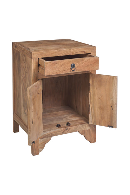 Stone - comodino 1 cassetto e 2 sportelli in legno