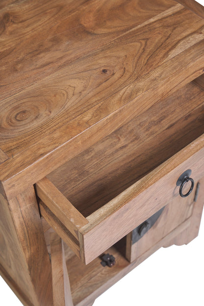 Stone - comodino 1 cassetto e 2 sportelli in legno