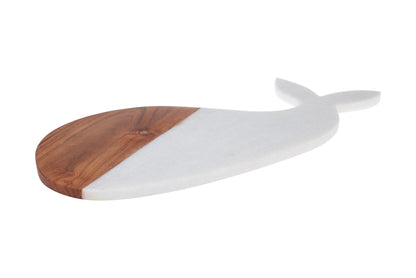 Tagliere sagoma balena in legno e marmo