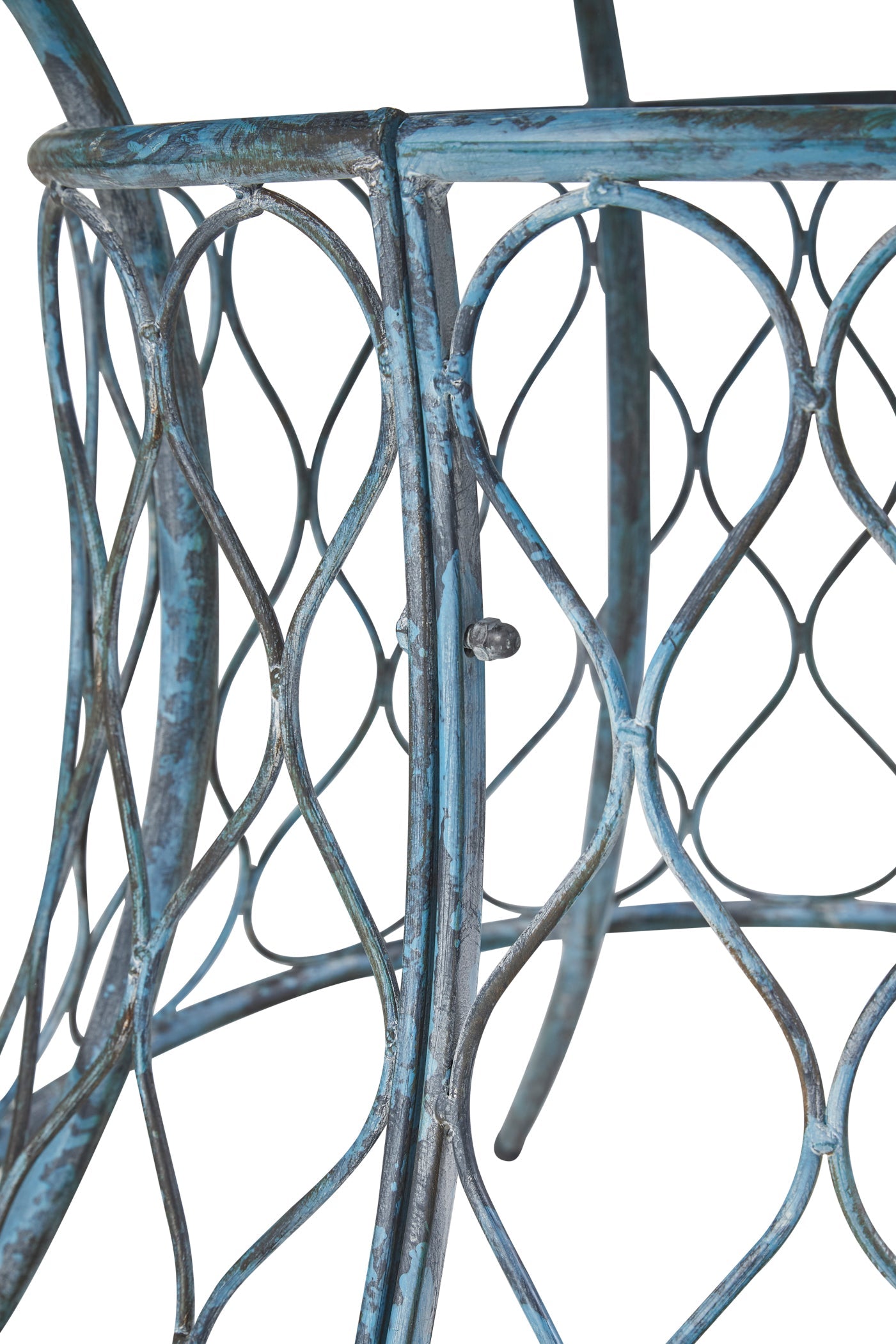 Iron Line - Tavolo Rotondo da Esterno in Ferro Blu