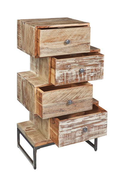 Cassettiera graffiti 4 cassetti sfalsati