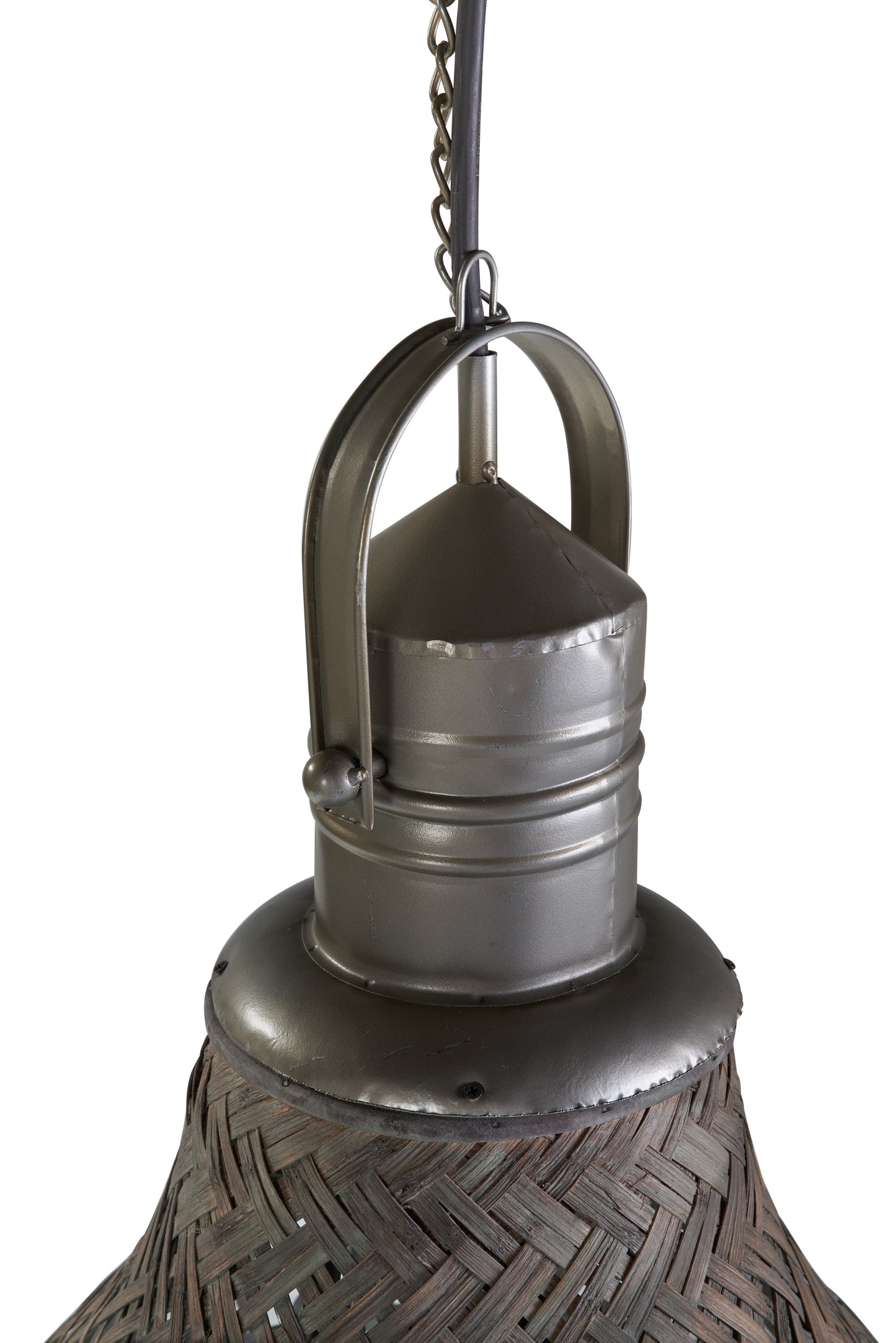 Lampadario intreccio cupola chiaro bambu