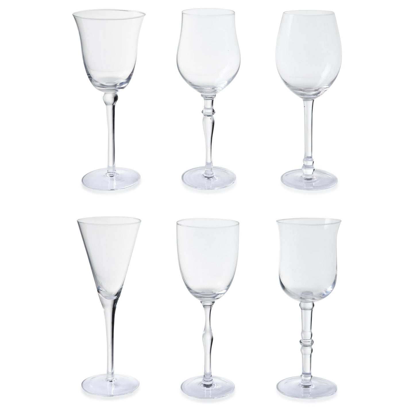 Disegual - Calice Vino In Vetro Trasparente - Set 1/6