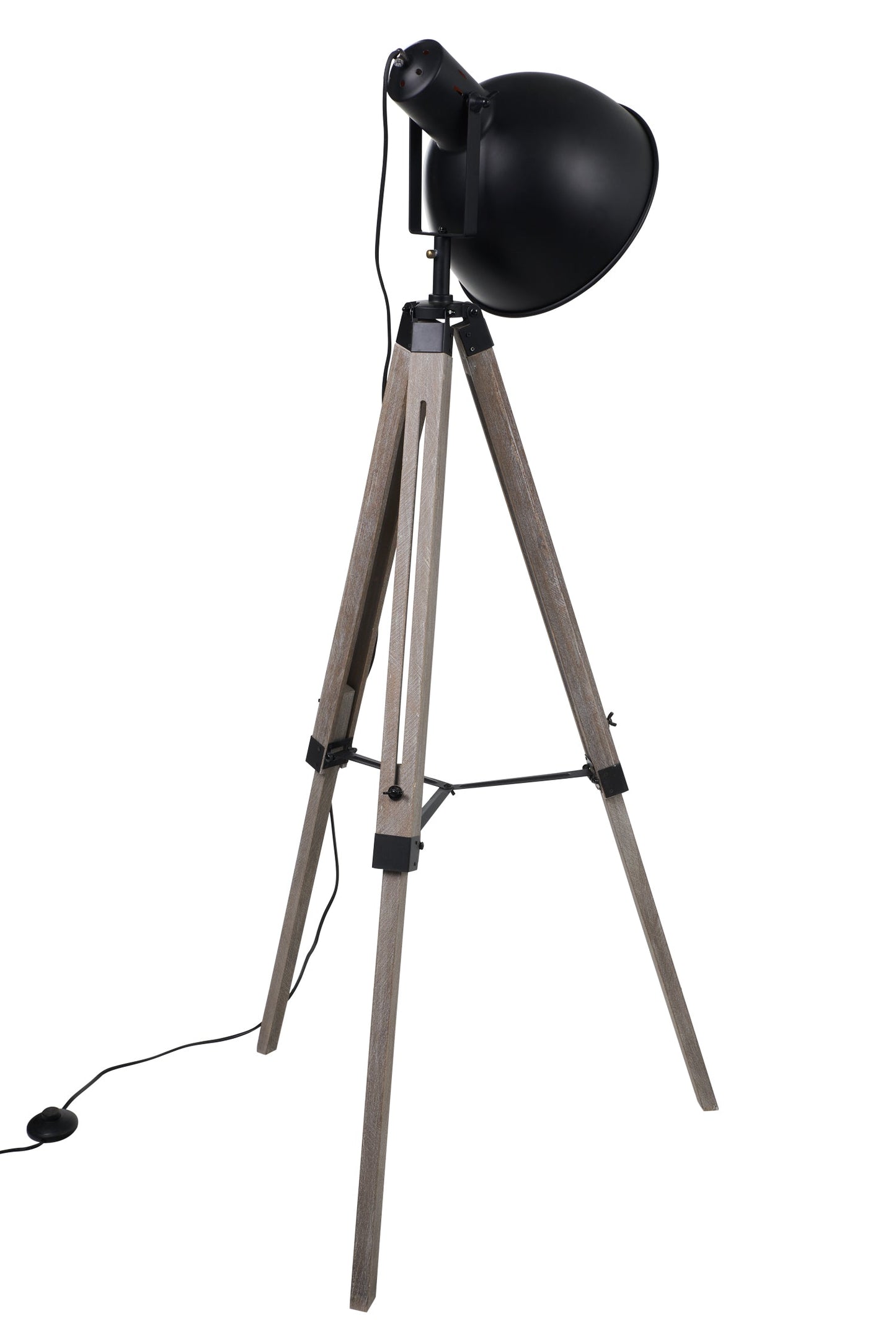 Lampada regista da terra con faro colore ottone