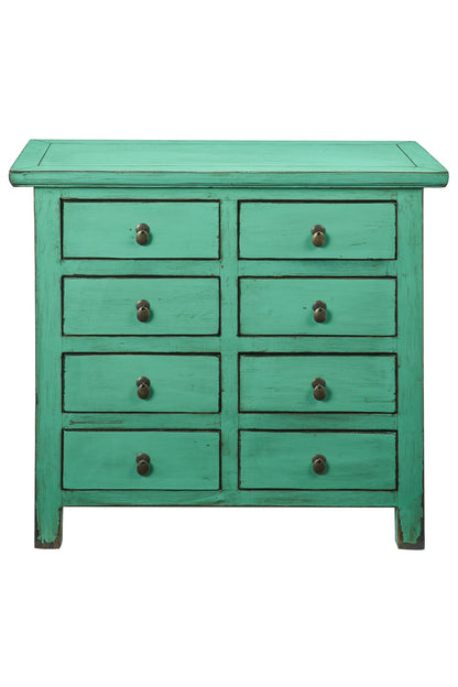 Shangai - cassettiera 8 cassetti verde menta