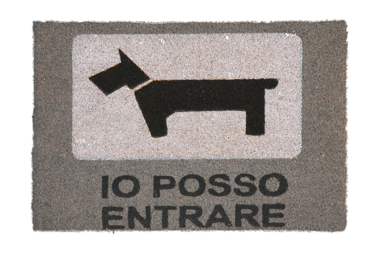 Coco door mat-sagoma canna io posso entrare nero grigio
